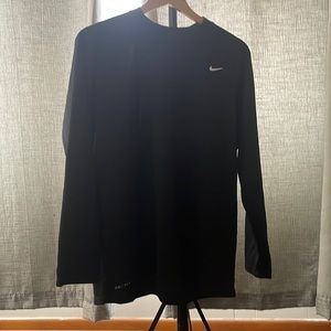 Nike Long Sleeved Men’s Large Black Shirt - Dry-Fit - Nike ‘Swim’ UPF 40+